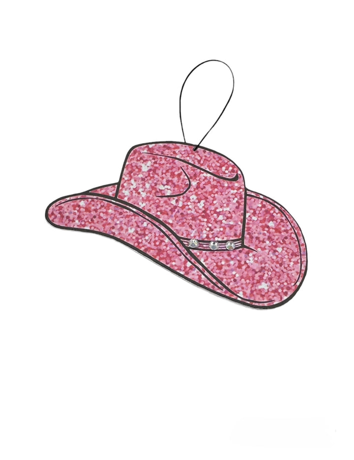 Pink Cowgirl Hat with Rhinestones Car Air Freshener