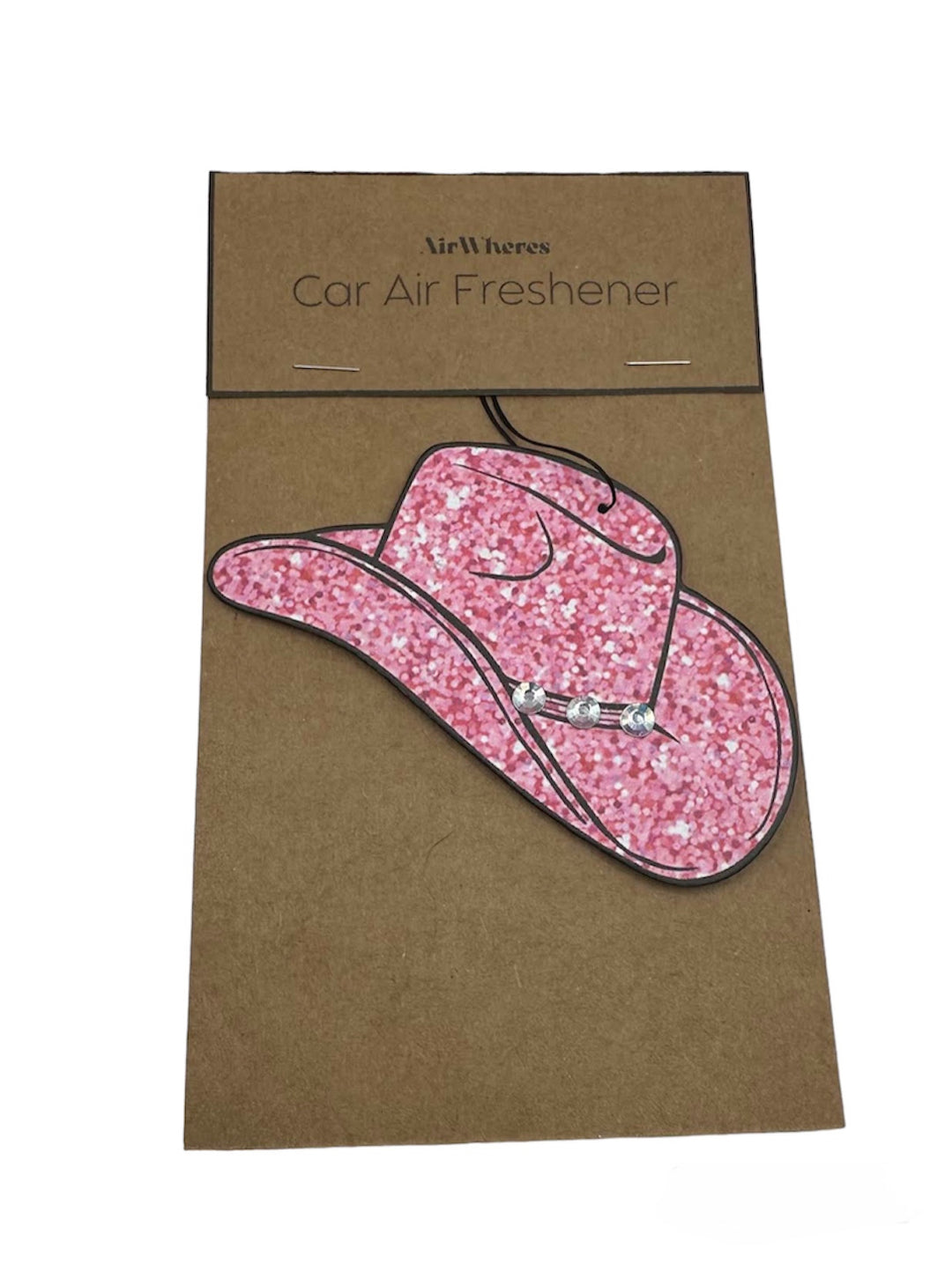 Pink Cowgirl Hat with Rhinestones Car Air Freshener